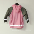 Solid Pink PU Reflective Rain Jacket for Children/Baby